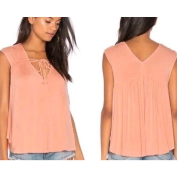 Free People Tops - Free People Size M Coral Back In Town Swing Top Pink